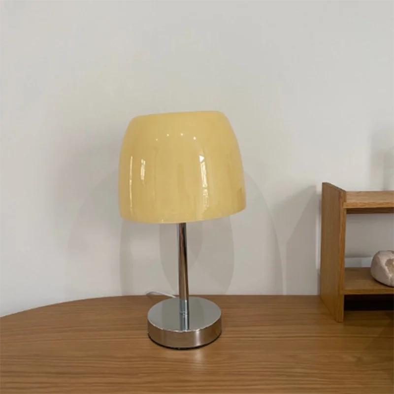 Medieval Glass Table Lamp Retro American Living Room Dining Room Lamp Bauhaus Table Lamp House Quiet Warm Bedroom Bedside