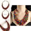 Creative Colored Wooden Bead Woven Necklace Neck Accessories For Daily Wear
