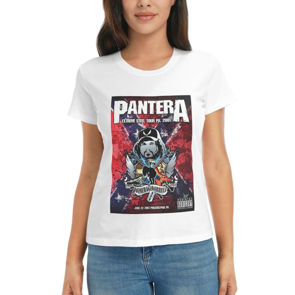 Женская футболка Pantera Хэви-метал группа Летние футболки с коротким рукавом Круглый вырез Хлопковые футболки Одежда Топы Уличная одежда