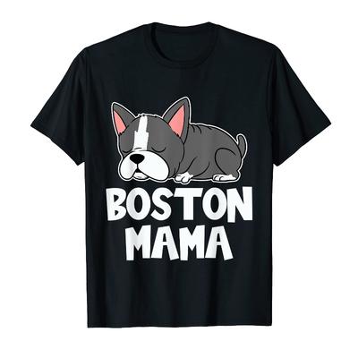 Футболка с изображением щенка бостонского терьера и милой собаки породы Bossy Mama
