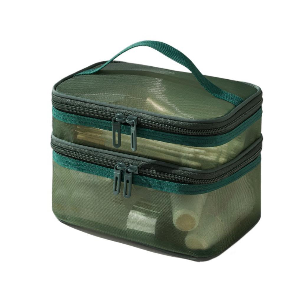 1/2/3 Layers Mesh Cosmetic Bags Zipper Perspective Makeup Bag Casual Cosmetic Storage Bag Women