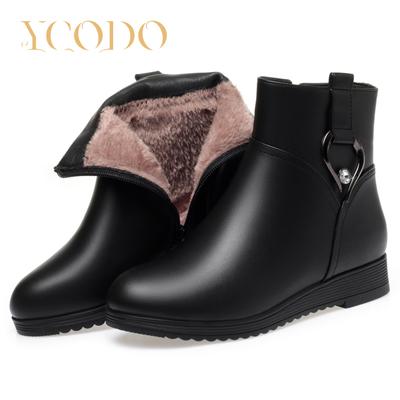 Женские весенне-зимние ботильоны из кожи и бархата, удобные кожаные ботинки