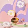 Eco-Friendly 1000ml Lunch Box Leakproof Microwavable Snack Box 3 Compartment Donut Cartoon Food Storage Container Child Snack