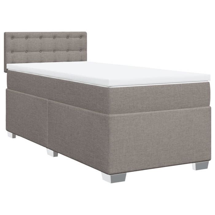 Maison Exclusive - Sommier à lattes de lit avec matelas Taupe 90x190 cm Tissu