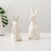 Белые керамические кролики для домашнего стола, книжной полки, пасхальные украшения, кролик, украшение для микроландшафта, для сада, заднего двора, украшения, поделки