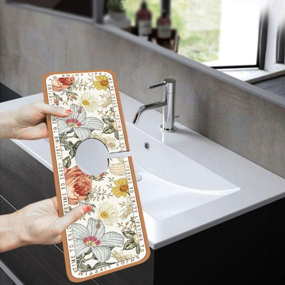 Mat Household for Bathroom Kitchen Sink Splash Guard Faucet Drain Pad Faucet Mat Absorbent Pad