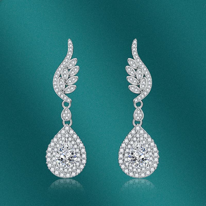 BELLA BOX Длинные серьги-капли с перьями, роскошные женские свадебные украшения, подарки на помолвку