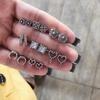 Аксессуары Винтажные Антикварное Серебро Крест Любви Цветок из Слоновой Кости Набор из 8 Пар Пусеты