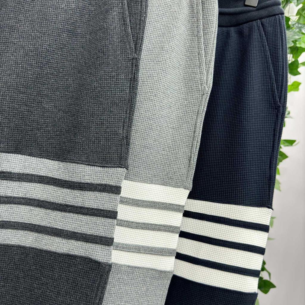 Unisex Waffle Knit Four-Bar Zipper Hoodie & Sweatpants Set