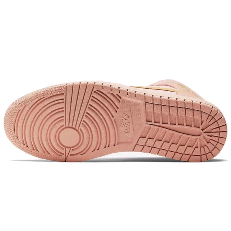 Jordan 1. Кроссовки Jordan 852542-600, цвет кораллово-золотой.