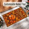 Forest Nature Theme Crystal Velvet Rug Personalized Custom Name Text Soft Floor Mat Home Decor