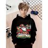 Christmas Cute Santa Printed Hoodie Sportswear Fashion Party Long Sleeve Hoodie Girl Comfortable Hoodie Children's Clothing