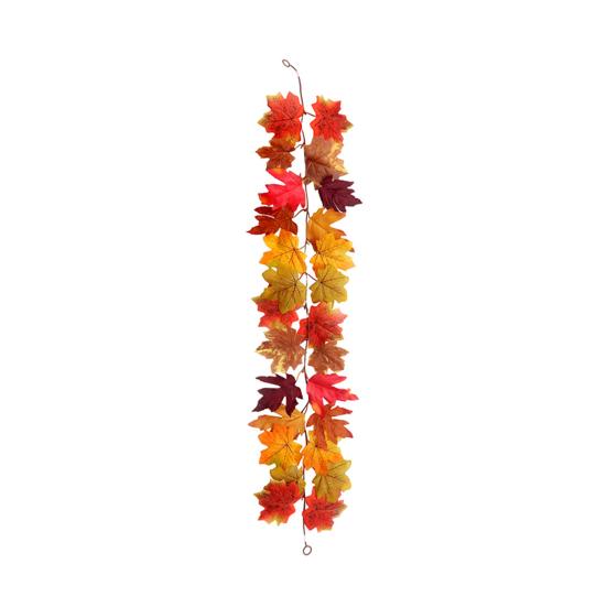 100/175Cm Artificial Maple Leaf Garland Uv Resistant Fall Halloween Thanksgiving Day Harvest