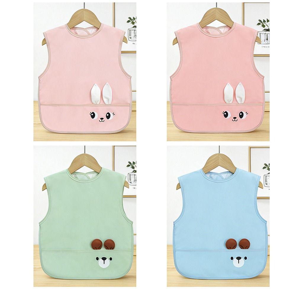 Waterproof Baby Feeding Bib Bear/Rabbit Pattern Baby Sleeveless Bibs Baby's Meal Bib Infant Dining