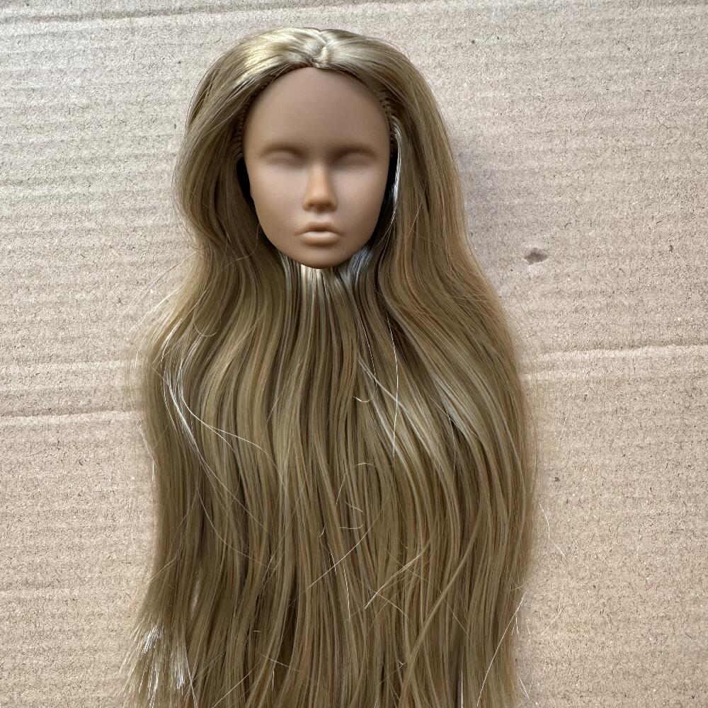 Голова куклы Poppy Blank Face Doll Heads DIY для тренировочного макияжа, лысая, масштаб 1/6, детали для рукоделия и изготовления кукол, кремовый, белый, бежевый тон кожи.