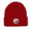 Lifelike Flower Warm Knitted Cap Beanie, Skull Cap Elastic Cozy Hip Hop Pompom Beanies Knitted Hat Beanie