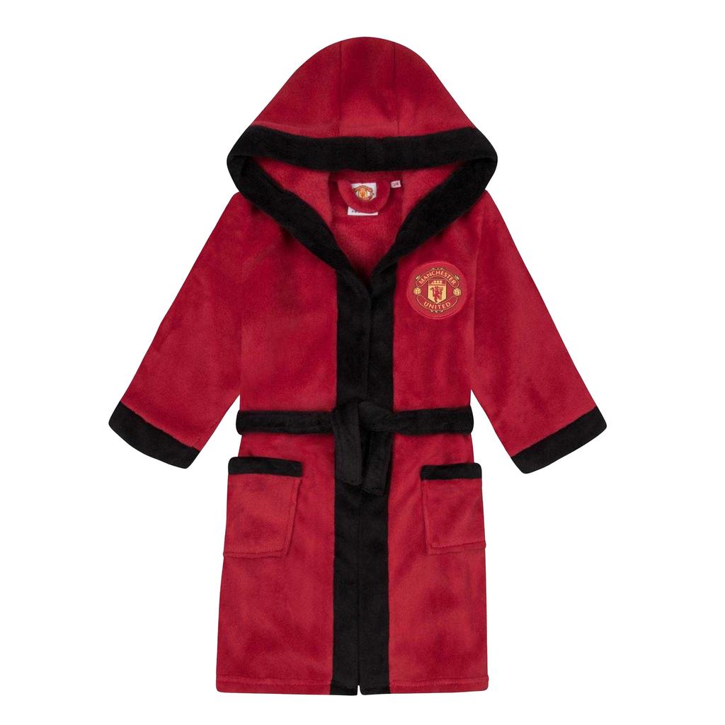 Manchester United FC Boys Crest Fleece Dressing Gown