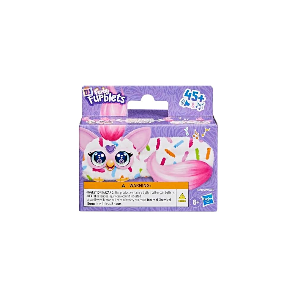 Hasbro Furby DJ Furbling Клубничный Капкейк Мини-Друг Звуковая и Музыкальная Плюшевая Игрушка для Детей от 6 лет Белый и Розовый