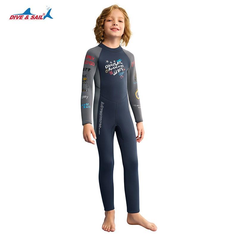 Kids 2.5mm Neoprene Full Wetsuit Diving Snorkeling Surfing Winter Swimming Boys Thermal Protection Gear