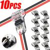 10Pcs 2Pin Led Car Audio Universal Compact Wire Connector T/H SHAPE Conductor Quick Splice Crimp Terminal Block AWG 18-22