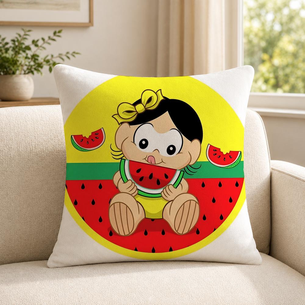 Character MMagali Cartoon Cushion Cover Soft Short Plush SkinFriendly Cushion Case for MultiScene Use
