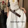 Patchwork Heart Waist Belt Faux Fur Brown Rivet Belt Fashion Women Waistband  Waist Accessories