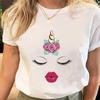 Tee Top Summer Crown Eye Lashes Eyelashes Trend Unisex Print Fashion Tshirt FeUnisex Clothing Casual Short Sleeve Lady Graphic T-shirt