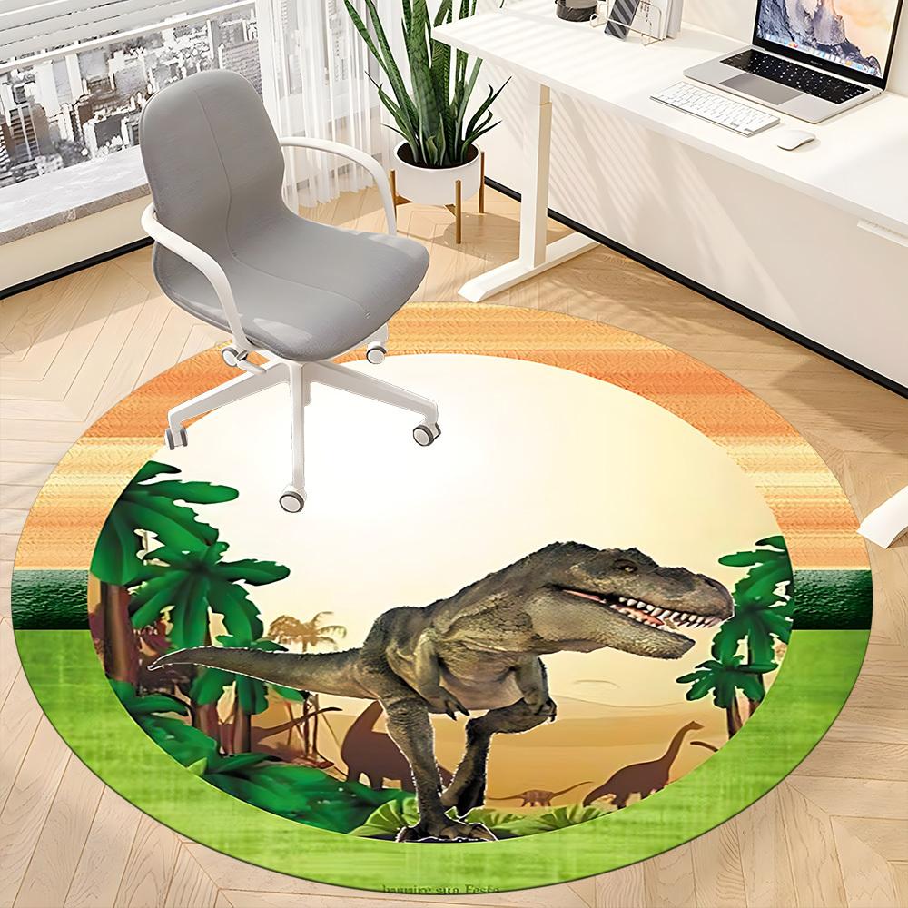 1pc Dinosaur Theme Chair Carpet for Office, Non-slip, Soft and Durable Leisure Rug, Perfect for Office, Living Room yy251103100