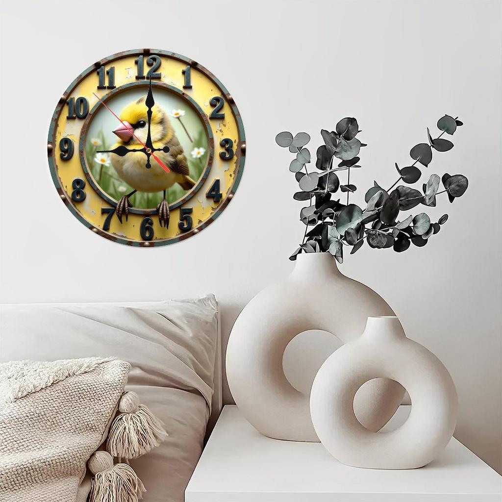 25x25cm Wood Wall Clock for a Brewery with a Hop or Barrel Design