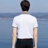 55% Mulberry Silk Light Luxury Business Polo Shirt Men's Short-sleeved Summer Thin Edition Color blocked Collar T-shirt