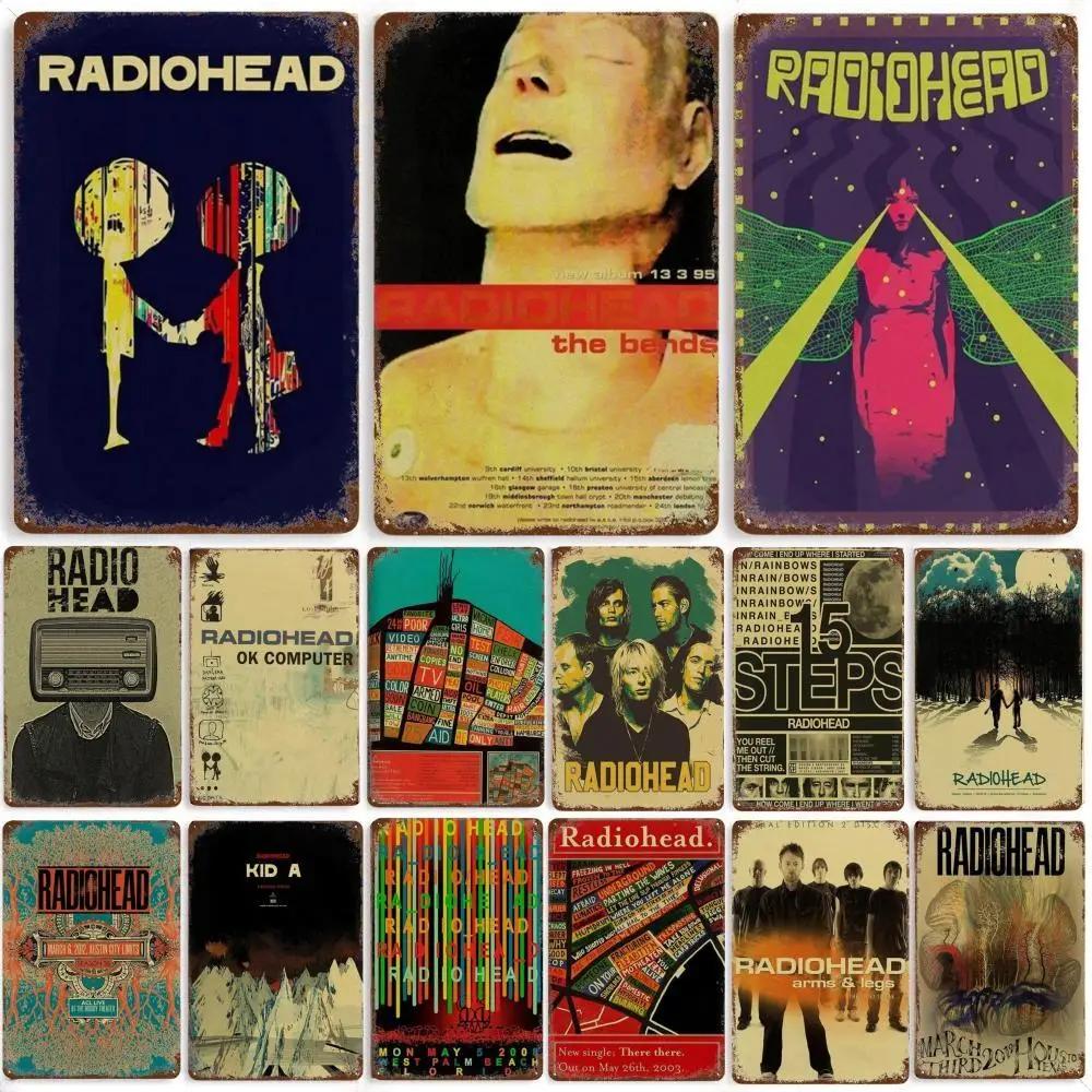 Рок-группа Radiohead Music Art Poster Ретро Металлическая жестяная вывеска Винтажная табличка для дома, комнаты, бара, клуба, мужской пещеры, кафе, декор настенные тарелки