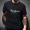 Новейшая футболка Pepe Jeans London Летняя мужская с коротким рукавом Популярная модная хлопковая топ Модные уличные футболки Одежда Y2K