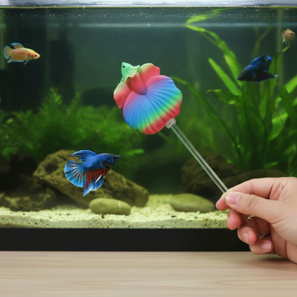 Colorful Betta Training Wand Fish Shaped Fish Training Stick Fish Tanks Accessories
