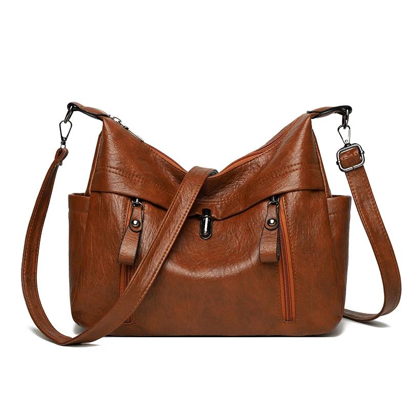 Модная женская сумка-тоут, высококачественная большая вместительная сумка через плечо, повседневная роскошная сумка из искусственной кожи