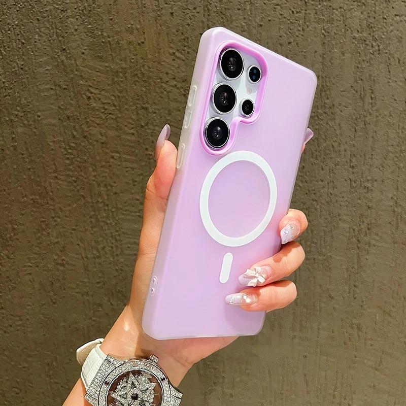Samsung s11Ultra Magnetic Mobile Phone Case S11Edge S11FE Protective Case Solid Color Translucent