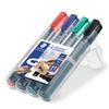 Staedtler Перманентные маркеры Lumocolor, Широкий скошенный наконечник, Заправляемые, 4 цвета (Красный, Синий, Зеленый, Черный) 350 WP4