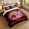 Bedding Set 1 Duvet Cover 2 Pillowcases AC Milan Print Soft Bed Linen Bedroom Decor