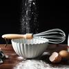 Silicone Whisk Egg Beater Wood Handle Egg Whisk Manual Dough Whisk Cream Butter Mixer Blender Kitchen Whisk Egg Cooking Tools