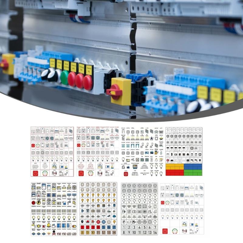 Самоклеящиеся наклейки для электрических панелей, этикетки, настраиваемые для точной маркировки цепей, идентификация электрических панелей