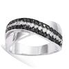 Silver Ring 'Romy' Black White Silver (rhodium) - 10 Mm