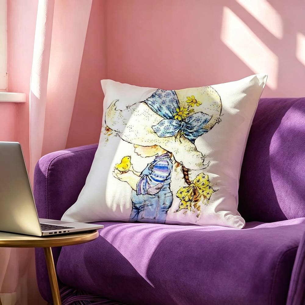 SSarah KKay Girl Square DoubleSided printed Pillow Case Bedroom Bedside Pillow Sofa Cushion Cover