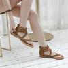 Women Sandals Summer Plus Size Simplicity Low Heel Flat Sandals Women Cross Straps Women Fashion Zip Roman