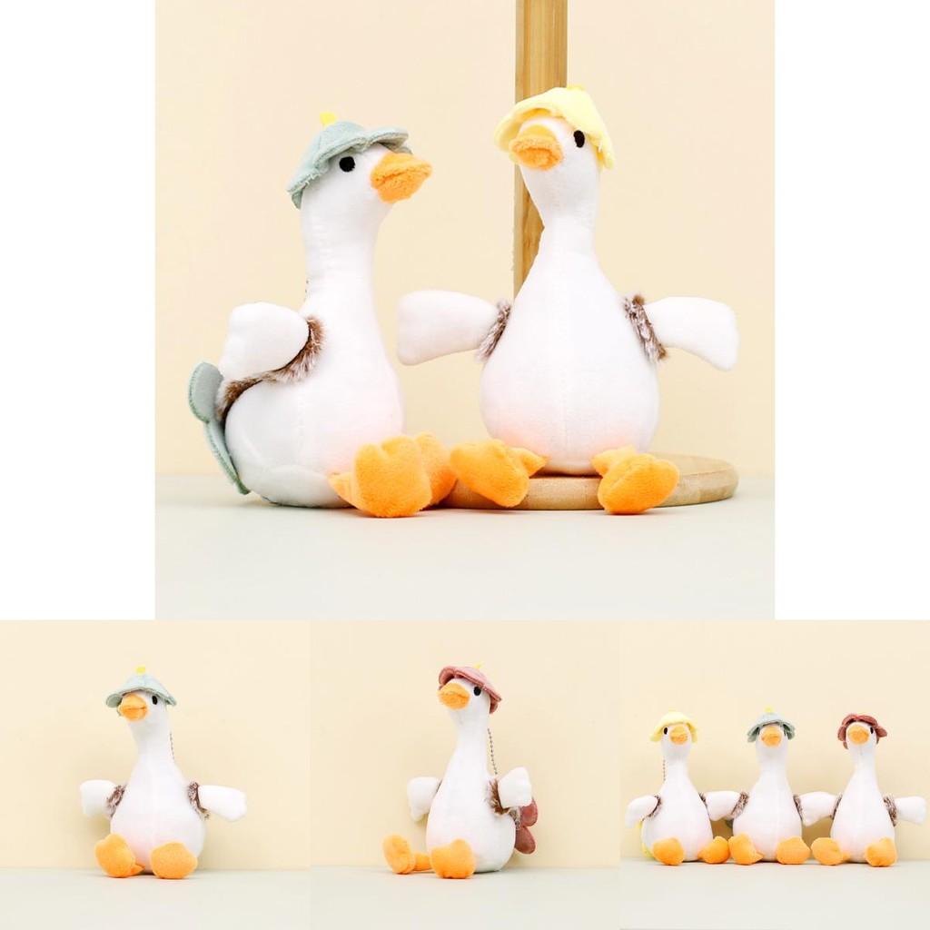 Милый плюшевый брелок в виде белого гуся, мультяшная кукла-утка, аксессуар для рюкзака