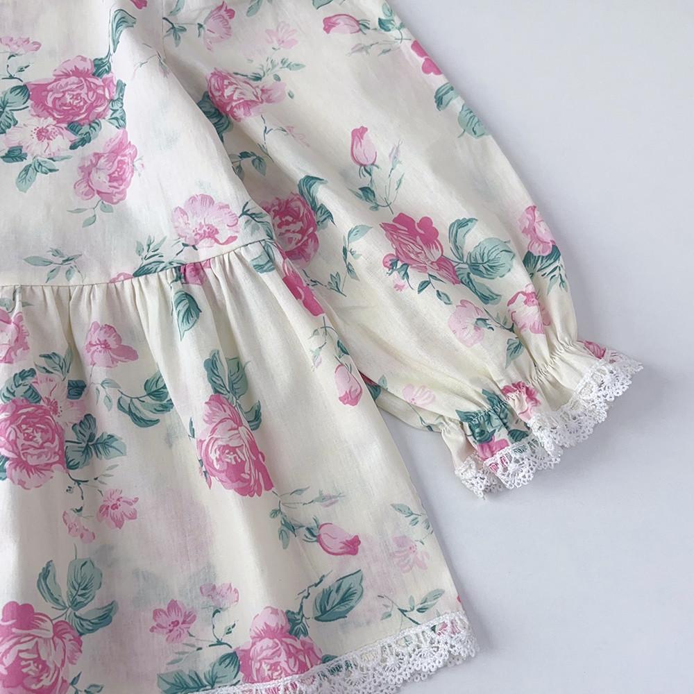 Костюм с длинными рукавами для девочек Bear Leader 3-7 лет, розовый цветочный принт, хлопковый топ + штаны, комплект из двух предметов TZ241