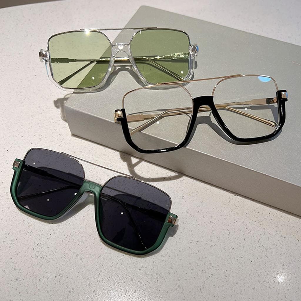 Fashion Oversized Retro Square Sunglasses Men Women  Double Bridge Shades Eyewear  Design Uv400 Sun Glasses