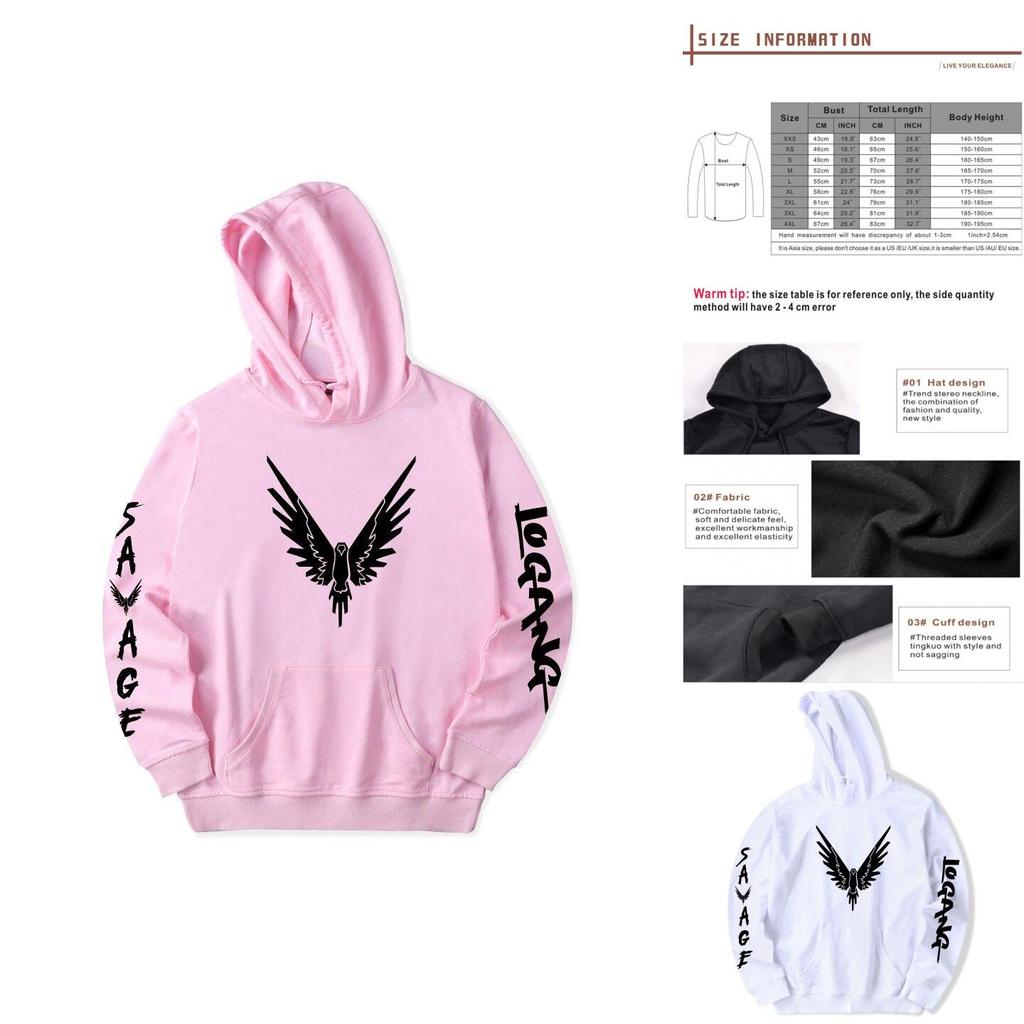 Maverick Logan Paul Homme And Femme Bird Print Hooded Sweatshirt With Comfortable Fit
