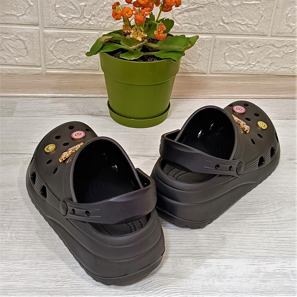 Sonimix 12901 Женские тапочки на толстой подошве с черным камнем