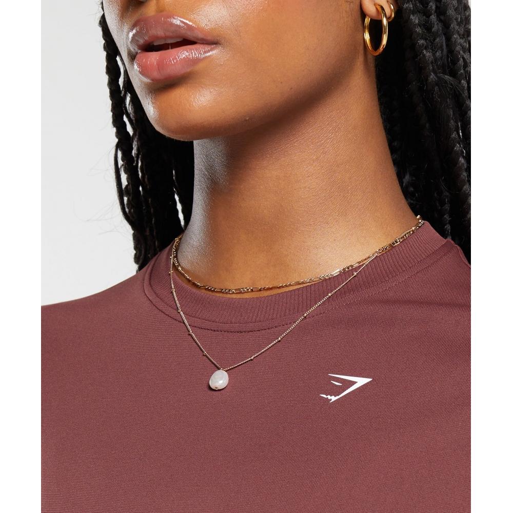 Gymshark Повседневная бесшовная футболка бордового коричневого цвета B8a4n Rbqv