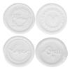35 White Stick-on Wax Seals - Yes-Love-Heart-Thank You