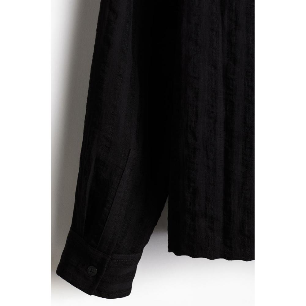 Рубашка HM Regular Fit Jacquard camP, черная